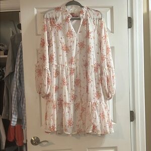 Vince Camuto Floral Mini Dress - White and Pink